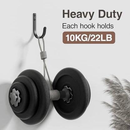 10 Pack 22LB Wall Hooks for Hanging Towel (Black / 10 Pack)