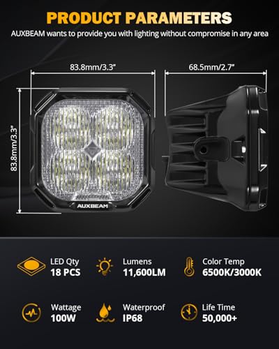 Color Play Series SAE Fog Lights (Color Play 3 Inch Amber/White Fog & DRL)