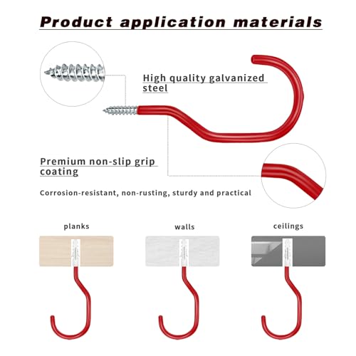 Bike Hooks Heavry Duty 6 (6 Pack / Red)