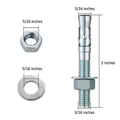 5 16x2" 50Pcs Inch Standard Fasteners for Heavy (5/16x2")