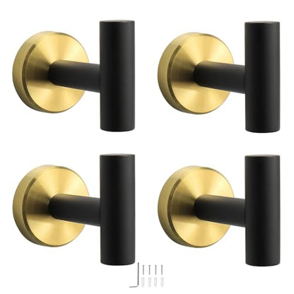 Bath Towel Hooks (Black Gold / 4 Pack)