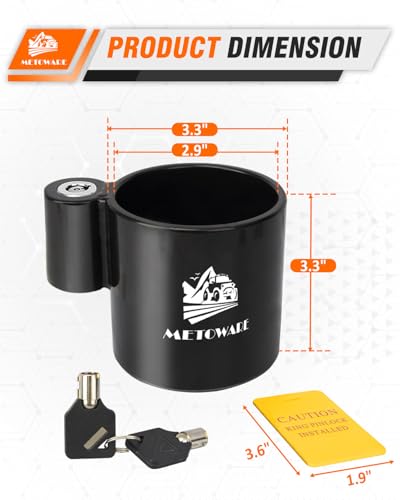 5th Wheel King Pin Lock for RVs & Semi Trailers (Black)
