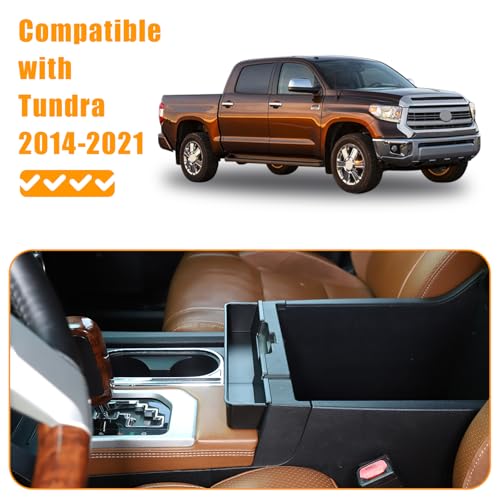 Car Center Console Armrest Box Storage Box Organizer Compatible with Toyota Tundra 2014