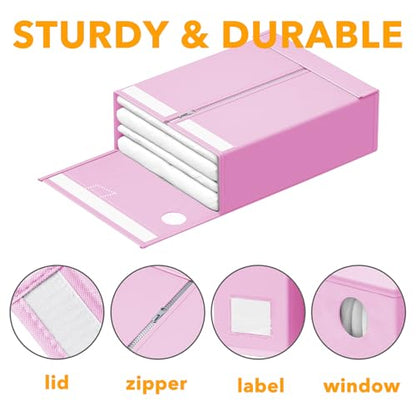 9 Pack Bed Sheet Organizers and Storage (9 pcs / Pink)