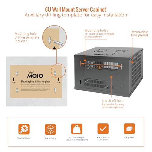 6U Wall Mount Rack Network Cabinet for 19" IT Equipment (6U/Mesh Door)