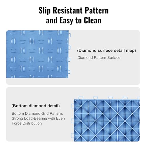 Garage Floor Tiles 12 x 12 x 0.53 inch (50 Pack Tile / Blue)