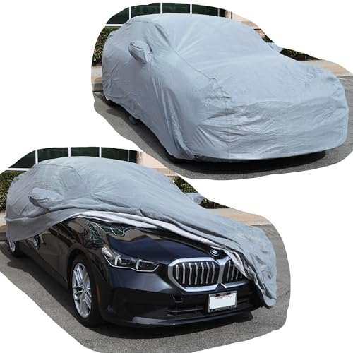 All Weather Waterproof car Cover Good for rain Snow uv Protection dust Large Sport Sedan CTS A7 Ghibli Gran Coupe CT5 A6 Trans Am Firebird Gray (PE - (See Size Chart) / GRAY)