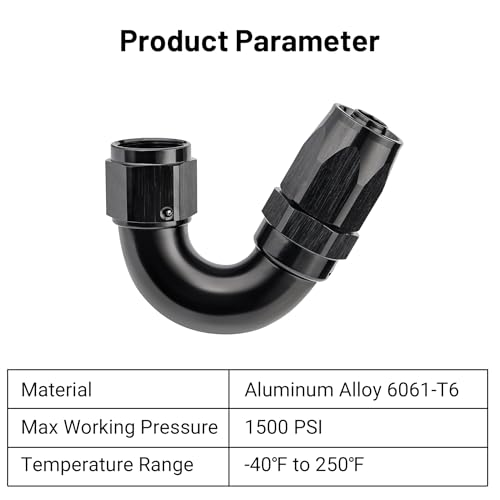 8AN 150 Degree One Piece Full Flow Hose End Fitting Swivel for CPE Braided Hose (8AN / 150 Degree)