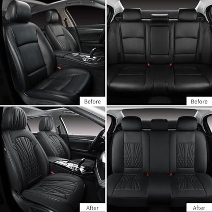 Leather Seat Covers (Full Black/Full Set)
