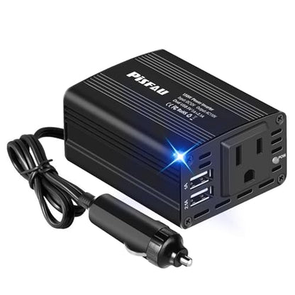 150W Power Inverters for Vehicles 12V DC to 110V AC Car Plug Adapter Outlet (Black)