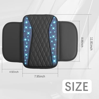 Bling Rhinestones Center Console Covers for Cars (Bling Blue)