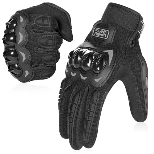 Motorcycle Gloves for Men and Women (Black / X-Large)