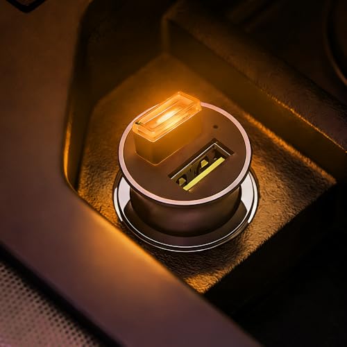 4PCS Mini USB LED Car Light (Yellow)