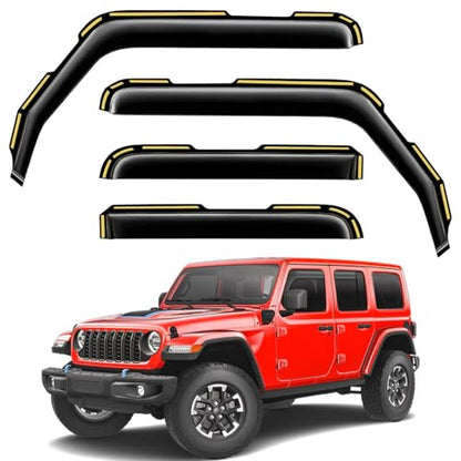 Window Rain Guards for Jeep Wrangler JL 2018 (for 2018-2026 Jeep Wrangler JL/2020-2026 Gladiator)