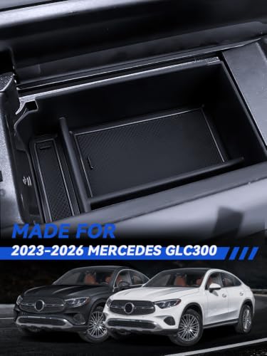 for GLC 300 Center Console Organizer 2023 2024 2025 2026 Mercedes GLC Class X254 Coupe & SUV Accessories Armrest Tray Middle Storage Box Insert Container Durable ABS Plastic (for 2023-2026 Mercedes GLC300)