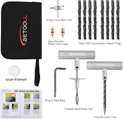Tire Repair Kit (02- 24pcs (Black))