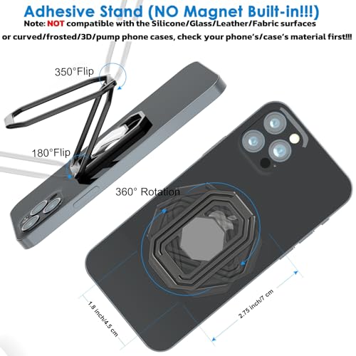 Phone Ring Holder Finger Kickstand (Grey Black)