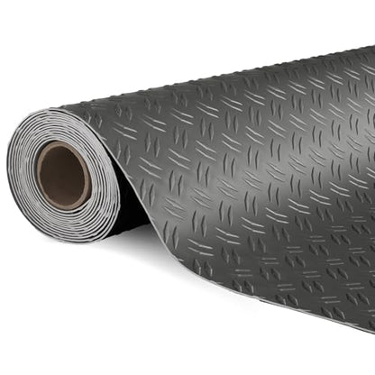 7.5 x 20 FT Garage Floor Mat (7.5'x20' / Black(Dual Diamond))