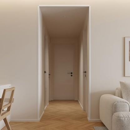 Wall Corner Protector 3PCS 45" Corner Molding Trim White Wood Grain Corner Trim Decorative Strips for Door and Window Frames Mirror Edges Ceramic Tiles (White)