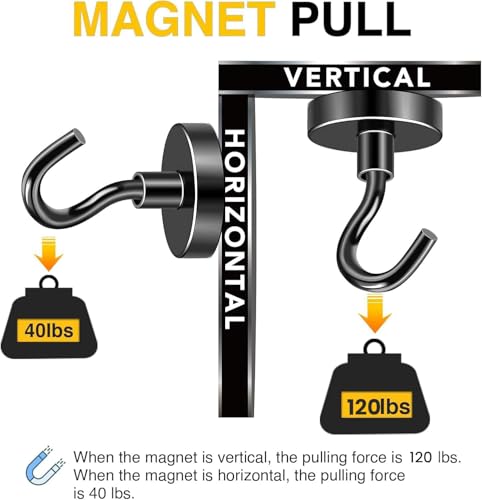 Magnetic Hooks 12pcs 120lbs Cruise Essentials 2026 Magnet Hook (Silver / 1.26in)