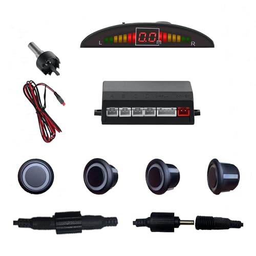 Parking Sensor Kit Backup Sensor Kit Reverse for Car 5 Color Options for Probes Adjustable Alarm Volume Professional Sensore de Reversa para Carro Safe Driving Assistant Matte Black (Matte Black)