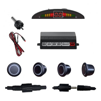 Parking Sensor Kit Backup Sensor Kit Reverse for Car 5 Color Options for Probes Adjustable Alarm Volume Professional Sensore de Reversa para Carro Safe Driving Assistant Matte Black (Matte Black)