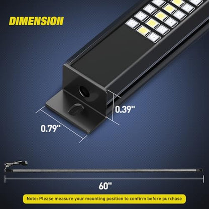 Truck Tailgate Light Strip 60" Aluminum FrameTriple Row Light Bar 1200 LED w (60" Aluminum Frame Tailgate Light Bar)
