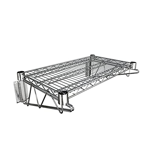 14" x 24" Chrome Wire Wall Mount Shelf (Chrome / 14" x 24")
