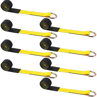 8 Pack 2" x 10ft Lasso Tow Truck Straps with D Ring 11 (2" X 10 ft / Yellow)