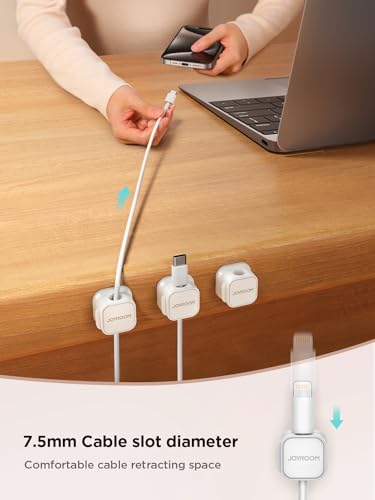 6 Pack Magnetic Cable Clips (White 6-Pack)
