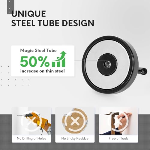Magnetic Hooks Steel Tube Design for Cruise (Black / 80lb Magnetic Hooks)