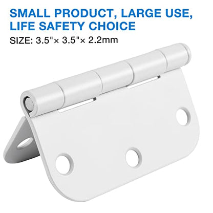 3 1 2" Matte White Door Hinges 3.5" 5 (White / 6 Pack-no squeak)
