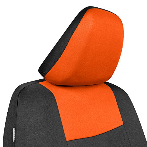 PolyPro Car Seat Covers Full Set in Orange on Black (Orange)