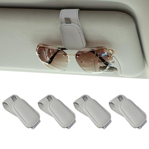 2 Packs Magnetic Sunglass Holder for Car Visor (Grey / 4pcs)