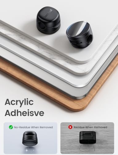 6 Pack Rotating Magnetic Cord Organizer Clips Cable Management (Matte Black - Rotatable)
