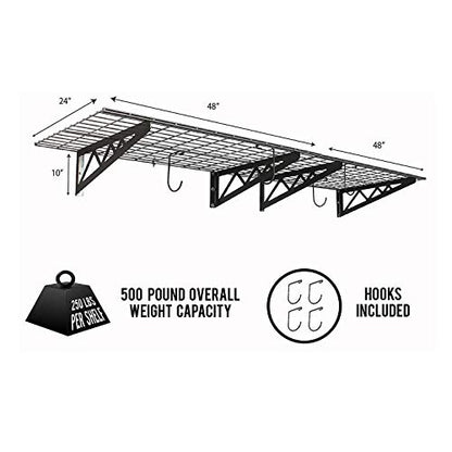 Steel Garage Wall Shelves 2 (24"x48" (2-Pack) / Hammertone)