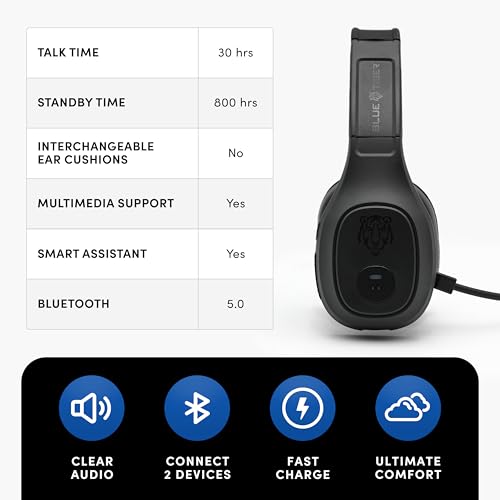 Storm Black Wireless Trucker Bluetooth Headset with Mic (Black / Storm Black)