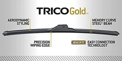 Gold™ (18-2020) 20 & 20 Inch Pack of 2 Automotive Replacement Windshield Wiper Blades for My Car Premium All Weather Beam Blade for Select Vehicle Models (20" + 20" Pair Pack / Premium)