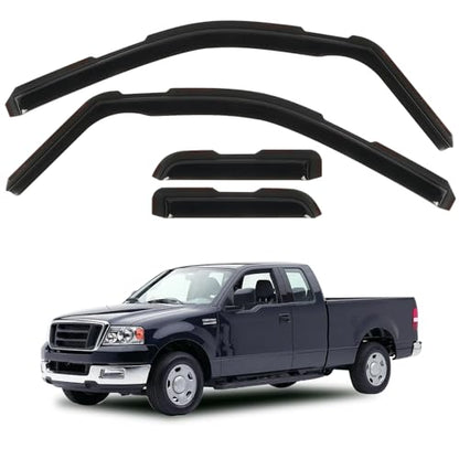 4PCS in Channel Rain Guards for 2004 (For 04-14 Ford F150 SuperCab)