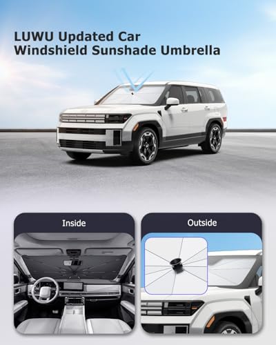2025 2026 Charger Daytona Windshield Sun Shade Windshield Sunshade Umbrella[Drawstring Design] Protect Sun Rays & Heat Damage Keeps Cool Fits Charger 2011 (Charger 2011-2024 2025 2026)