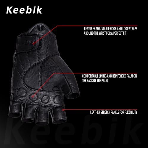 Goatskin Leather Motorcycle Motorbike Powersports Racing Gloves Reflective Skull Touchscreen for Men and Women Model (HEE2 / X-Small)