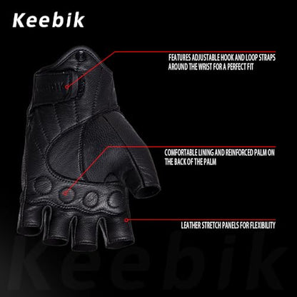 Goatskin Leather Motorcycle Motorbike Powersports Racing Gloves Reflective Skull Touchscreen for Men and Women Model (HEE2 / X-Small)