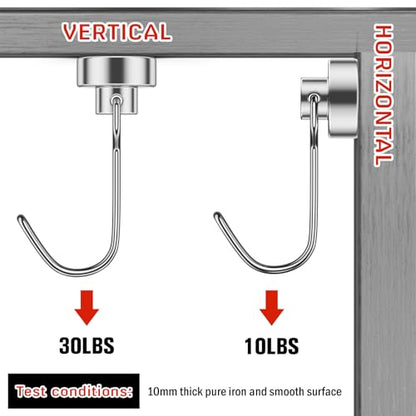 10 Pack Silver Magnet Hooks (Silver / 0.63in)