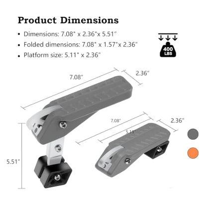 Foldable Car Door Step Stand Pedal (Evolution Series / Gray)