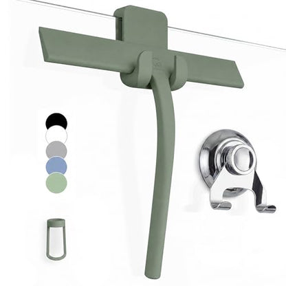 Silicone Shower Squeegee with 3 (Green / 9 Inches)