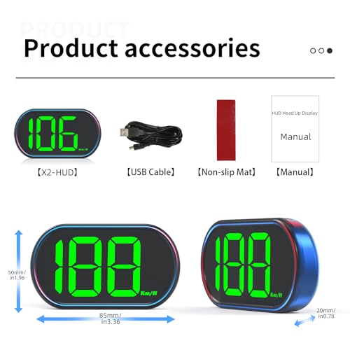 New Speedometer HUD GPS Digital Speed Meter MPH Car Head Up Display Suitable for All Cars (X2)