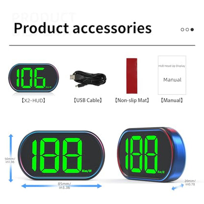 New Speedometer HUD GPS Digital Speed Meter MPH Car Head Up Display Suitable for All Cars (X2)