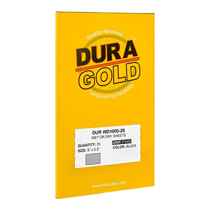 5-1/2" x 9" Wet or Dry Sandpaper Sheets, 1000 Grit, Box of 25 (1000-Grit)