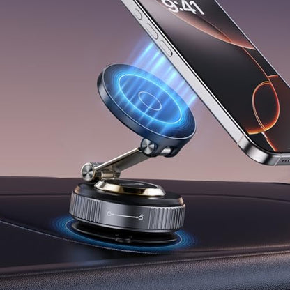 Magnetic Phone Holder for Car 2026 Heavy Duty Model 360° Adjustable Vacuum Suction Car Magsafe Phone Mount Cell Phone Holders for Your Car for iPhone 16 Pro Max 15 14 13 12 Plus