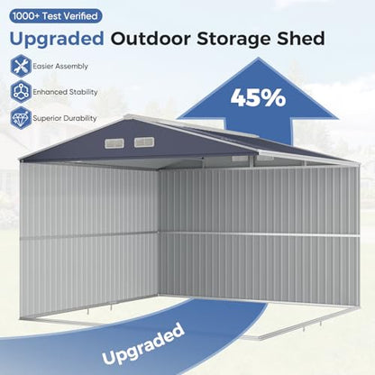 10x10 FT Metal Storage Shed with Reinforced Frame (10x10 FT)
